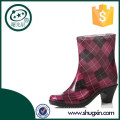 mulheres moda arco-íris corte baixo salto alto verão roxo taizhou botas de chuva de plástico pvc mais vendidas B-812